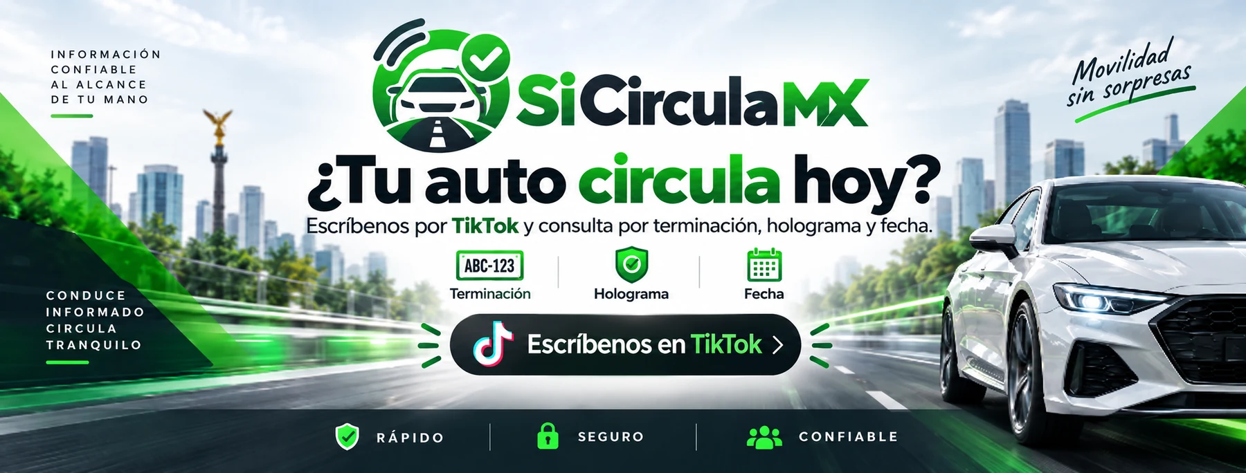 Si Circula MX: escríbenos en TikTok para consultar si tu auto circula
